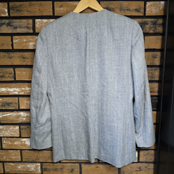 Vintage Pendleton Jacket Womens 6‎ Silver Herringbone Tweed Blazer Silk Blend - Picture 3 of 14